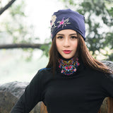 Women,Cotton,Embroidery,Flower,Printing,Ethnic,Style,Beanie,Breathable,Turban