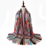 Shawl,Sunscreen,Retro,Cotton,Linen,Mexican,Scarf