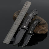 120mm,Stainless,Steel,Black,Folding,Knife,Outdoor,Survival,Camping,Knife,Fishing,Cutter