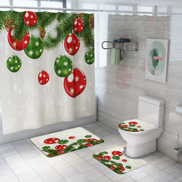 Christmas,Decorative,Balloon,Bathroom,Shower,Curtain,Skidproof,Toilet,Cover