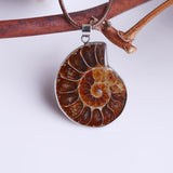 Madagascar,Natural,Druzy,Ammonite,Shell,Gemstone,Pendant,Necklace