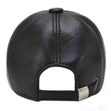 Genuine,Sheepskin,Leather,Baseball,Solid,Black,Adjustable,Sport,Visor