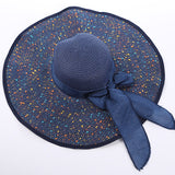Women,Folding,Woven,Brimmed,Bucket,Outdoor,Beach,Dress,Visor,Bowknot
