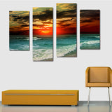 Miico,Painted,Combination,Decorative,Paintings,Beach,Sunset,Decoration