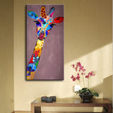 Painted,Paintings,Animal,Giraffe,Modern,Stretched,Canvas,Decoration,Paintings