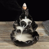 Ceramic,Glaze,Smoke,Incense,Burner,Backflow,Censer,Tower,Holder