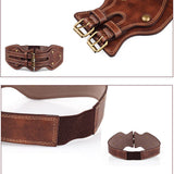Women,Crazy,Horse,Leather,Needle,Buckle,Elastic,Brown,Color,Wristband,Strap