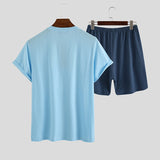 INCERUN,Comfortable,Men's,Short,Sleeve,Shirt,Shorts,Pajamas,Summer,Homewear