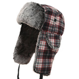 Womens,Vogue,Plaid,Velvet,Earmuffs,Ushanka,Trapper,Outdoor,Windproof,Russian