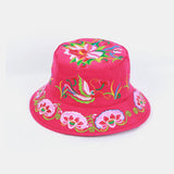 Embroidery,Ethnic,Style,Pattern,Round,Shape,Visor,Bucket,Female