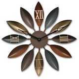 Loskii,Antique,Industrial,Leaves,Clock,Novel,Style,American,Retro,Metal,Clock