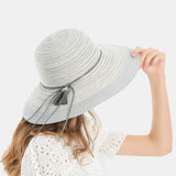 Women's,Stitching,Elegant,Seaside,Holiday,Sunshade,Woven,Straw