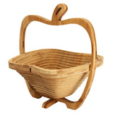 Collapsible,Apple,Shaped,Bamboo,Basket,Kitchen,Fruit,Storage,Centerpiece,Decorations