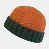 Unisex,Contrast,Color,Street,Trend,Fashion,Yuppie,Melon,Casual,Outdoor,Beanie,Brimless,Knitted