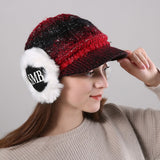 Women,Winter,Thickened,Gradient,Knitted,Earmuffs,Beret