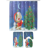 Bathroom,Christmas,Shower,Curtain,Pedestal,Toilet,Cover