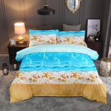 Bedding,Beach,Landscape,Printing,Quilt,Cover,Pillowcase,Queen