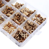 Suleve,MXBN5,400Pcs,Knurled,Brass,Round,Female,Thread,Knurled,Round,Insert,Embedment,Assortment