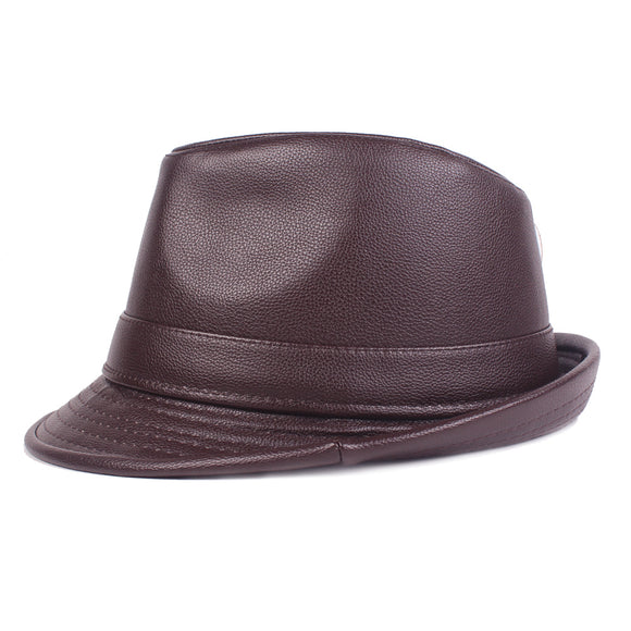 Leather,Winter,Thicken,Grandpa,Bowler