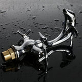 Creative,Dolphin,Shape,Double,Handle,Basin,Mixer,Chrome,Finish,Faucet