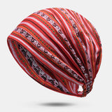 Striped,Multicolor,Beanie,Scarf,Turban