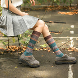 Women,Patchwork,Harajuku,Style,Socks,Casual,Cotton,Elastic,Stockings