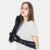 Women,Genuine,Leather,Outdoor,Fashion,Velvet,Gloves,Riding,Cycling