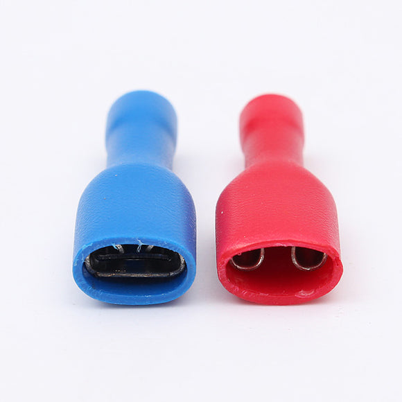 50Pcs,Red&Blue,6.3mm,Female,Insulated,Spade,Crimp,Connector,Terminal