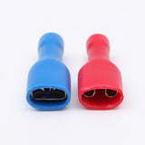 50Pcs,Red&Blue,6.3mm,Female,Insulated,Spade,Crimp,Connector,Terminal