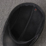 Men's,Black,Sheepskin,Beret,Cabbie,Winter,Forward,Adjustable