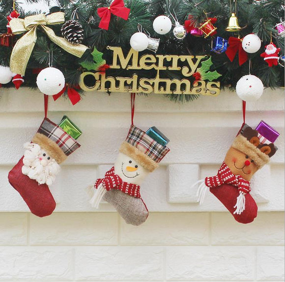 Christmas,Stocking,Classic,Stockings,Santa,Snowman,Reindeer,Character,Socks,Family,Holiday,Christmas,Party,Decor