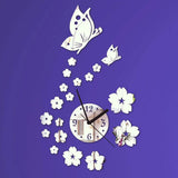 Honana,Creative,Butterfly,Acrylic,Mirror,Sticker,Quartz,Clocks,Watch,Large,Decor
