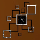 Honana,Creative,Acrylic,Mirror,Sticker,Quartz,Clocks,Square,Watch,Large,Decor