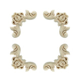 Floral,Carved,Woodcarving,Decal,Corner,Applique,Wooden,Furniture,Decorations