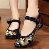 Handmade,Summer,Women,Comfort,Canvas,Slippers,Dragon,Embroidery,Chinese,Beijing,Slide,Shoes,Ladies