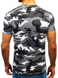 Men's,Casual,Breathable,Short,Sleeve,Camouflage,Digital,Printing,Round,Hiking,Fishing,Training