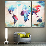 Colored,World,Abstract,Canvas,Paintings,Decorative,Decor