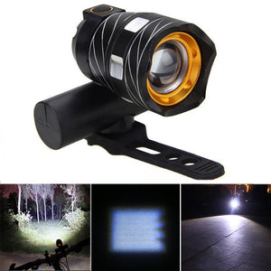 XANES,800LM,Bicycle,Light,Three,Modes,Zoomable,Night,Riding,Rechargeable,Waterproof