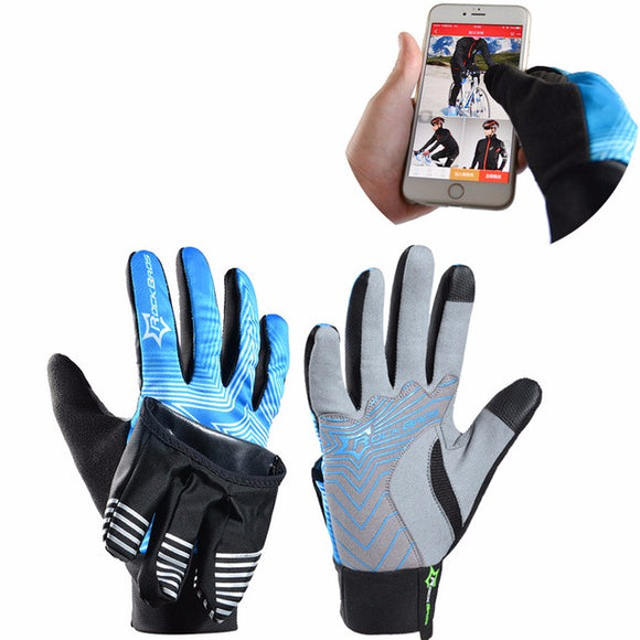 ROCKBROS,Winter,Waterproof,Finger,Touch,Scree,Cycling,Gloves,Cover,Stripe,Style