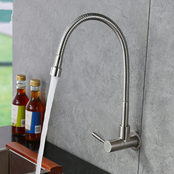 Mount,Stainless,Steel,Kitchen,Faucet,Single,Handle,Single,Single