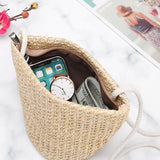 Women,Straw,Woven,Beach,Handbag,Shoulder,Outdoor,Travel