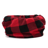 Women,Cotton,Plaid,Slouchy,Beanie,Scarf,Outdoor,Print,Double,Layers,Turban