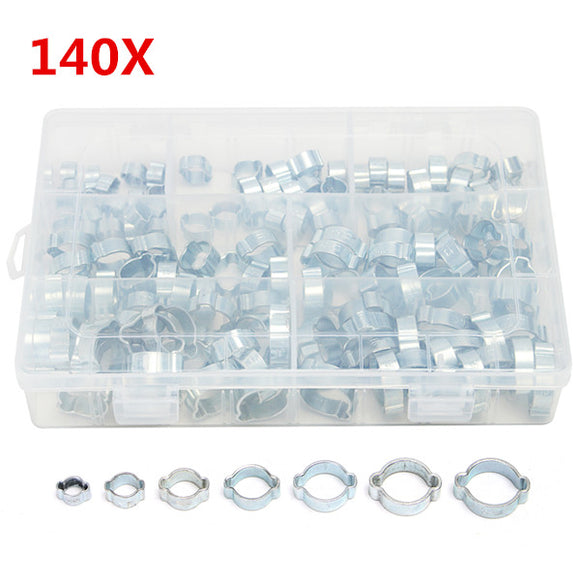 140Pcs,Double,Clips,Clamps,Steel,Plated,Assortment,Hydraulic