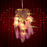 Light,Dreamcatcher,Feather,Bedroom,Heart,Shape,Bedroom,Decoration,Livingroom,Dreamcatcher,Decorations