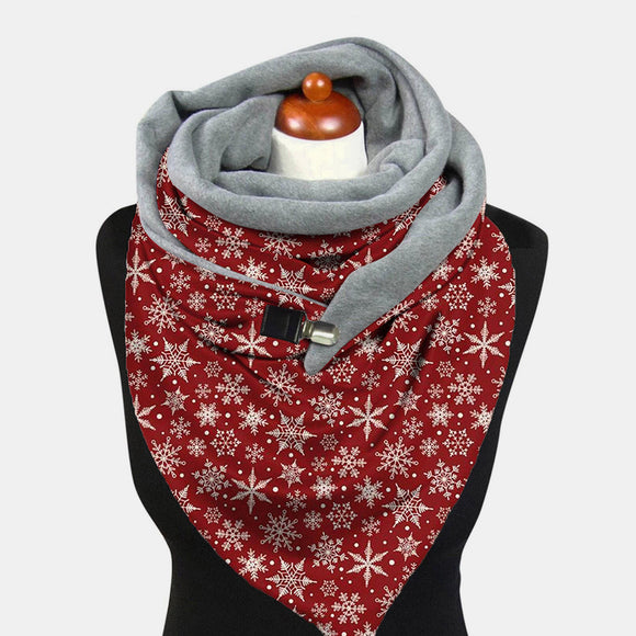 Women,Lightweight,Elegant,Festive,Christmas,Snowflake,Pattern,Printed,Thickened,Scarf,Shawl