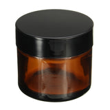 Brown,Amber,Glass,Round,Empty,Black,Cream,Storage,Container