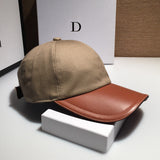 Unisex,Leather,Cotton,Contrast,Color,Personality,Casual,Fashion,Sunvisor,Baseball