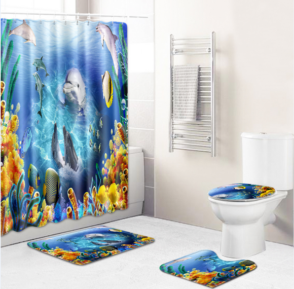 European,Marine,Starfish,Whale,Style,Carpets,Toilet,Cover,Floor,Bathroom,Decoration