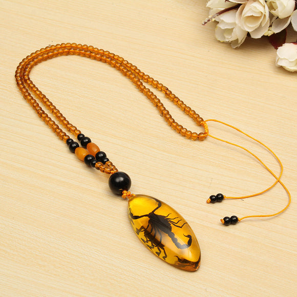 Unique,Natural,Insects,Amber,Scorpion,Inclusion,Pendant,Necklace,Gemstone,Ornament,Crafts,Gifts,Decorations