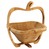 Collapsible,Apple,Shaped,Bamboo,Basket,Kitchen,Fruit,Storage,Centerpiece,Decorations